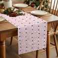 thumbnail image 2 of Table Runner 90 Inch Long - Abstract Christmas SnowmanDecorative Table Scarf,Snowflake on PinkDining Table Runners for Wedding Party Kitchen Dining Tables, 2 of 9