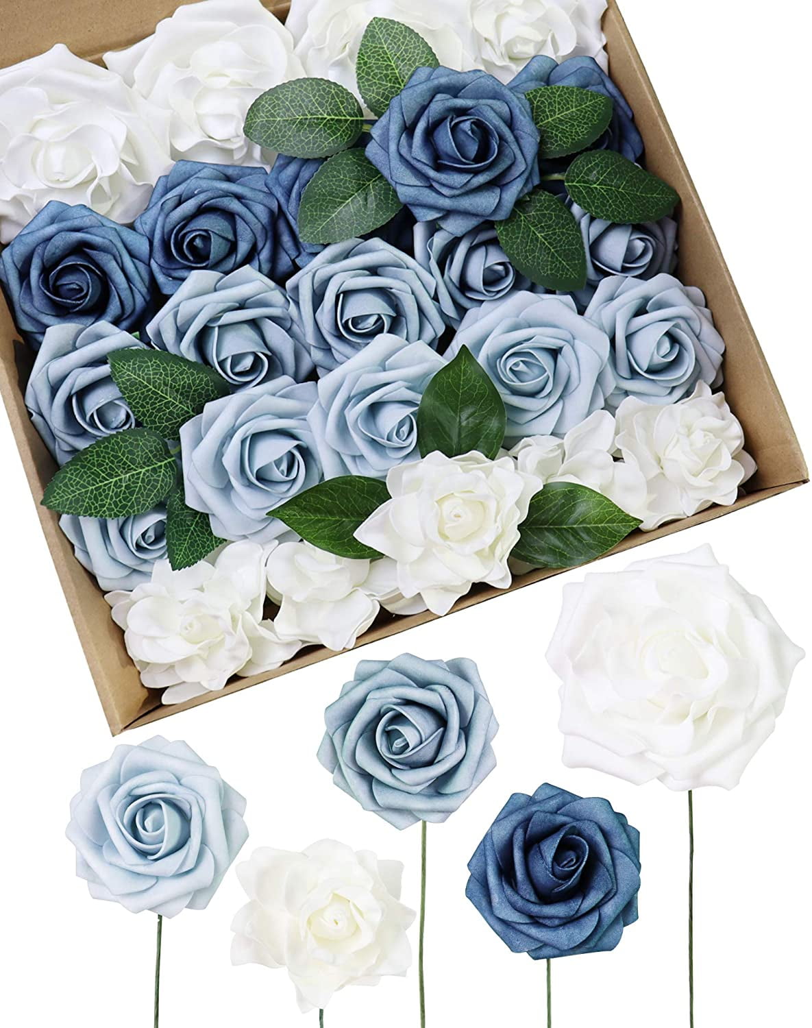 Artificial Cornflower Bouquet 7 Heads 36cm /14 Inches Dark Blue 