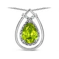 thumbnail image 2 of Star K� 8x6 Pear Shape Genuine Peridot Halo Pendant Necklace, 2 of 9
