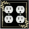 thumbnail image 1 of Metal Light Switch Plate Cover Elegant Victorian Floral Frame Black Yellow FRA083, 1 of 13