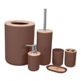 thumbnail image 4 of 6x Bathroom Accessories Set Bathroom Essential Set for Farmhouse Decoration Coffee, 4 of 8