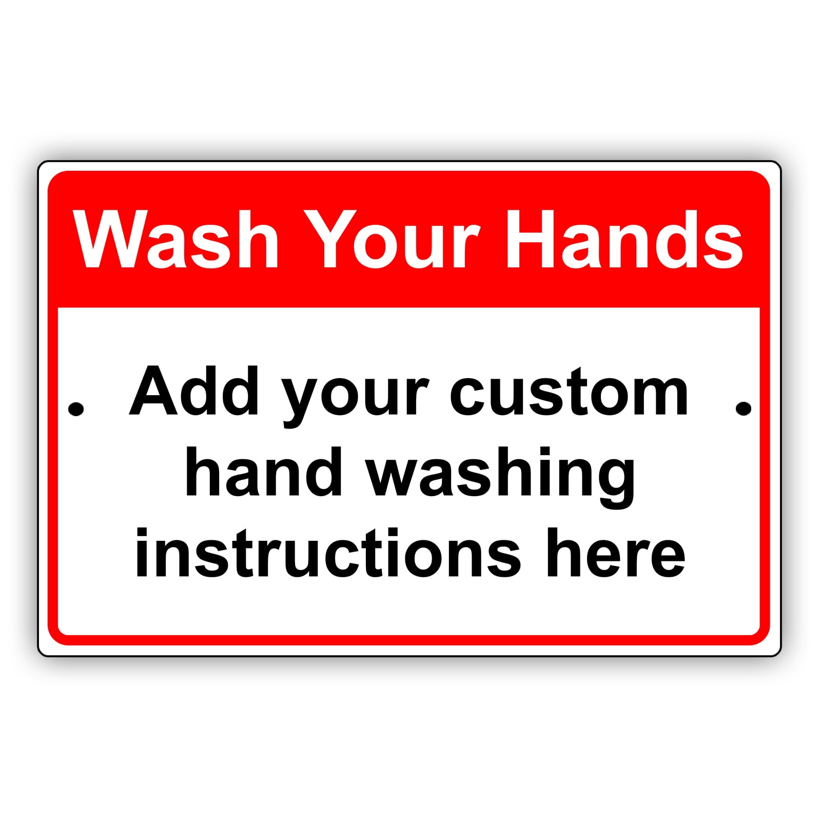 Wash Your Hands Novelty Display Office Notice Outdoor Health and Safety ...