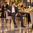thumbnail image 2 of AUSTIN MILL Men's Classic Loafers, Patent Leather and Velvet Mixed Formal Dress Shoes, Slip-On Business Casual Tuxedo Shoes, 2 of 12