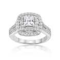thumbnail image 2 of Jay Heart Designs 925 Sterling Silver Simulated White Diamond Double Halo Ring, 2 of 2