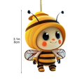 thumbnail image 3 of WMGHA Christmas Ornaments Cute Bee Tree Decorations, Holiday Tree Decorations, Festive Ornaments, Xmas Party Supplies, 2D Acrylic Christmas Festival Bee Sign Art Crafts Home Hanging Decor‌, 3 of 6
