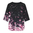 thumbnail image 5 of Tqcoqu Women's Casual Loose Tunic Tops Blouses,V Neck 3/4 Sleeve Floral Print Fit Tops,Blue-C Women's S-XL, 5 of 7