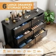 thumbnail image 5 of GAOMON 6 Drawers Dresser for Bedroom, Farmhouse Wood Dressers & Chest of Drawers for Clothes, Tall Storage Dressers Organizer with Deep Drawers & Gold Handles for Living Room, Closet, Hallway, Black, 5 of 9