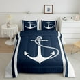 thumbnail image 2 of Erosebridal Anchor Comforter Sets Toddler Size,Nautical Theme Comforters & Duvets,Stripes Decor,Reversible,Breathable,2Pcs, 2 of 8