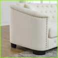 thumbnail image 3 of 60-Inch Modern Streamline 2-Seater Sofa with 2 Pillows, Teddy Fabric for Living Room Bedroom, 3 of 13