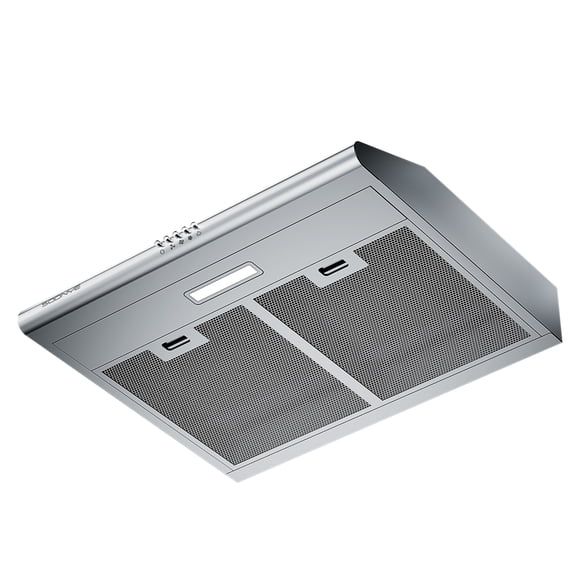 30 inch Under Cabinet Range Hood, Stainless Steel Slim Kitchen Vent Hood Ducted/Ductless Convertible with 3 Speed Controls, 5-Layer Aluminum Filters,LED Lights