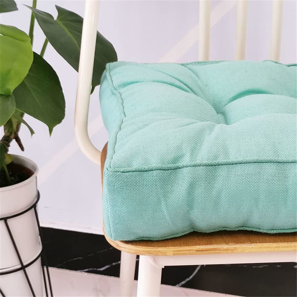 EGOBUY Meditation Floor Pillow, Square Large Pillows Seating for Adults, Green Tufted Corduroy Cushions for Outdoor Tatami Fireplace Living Room