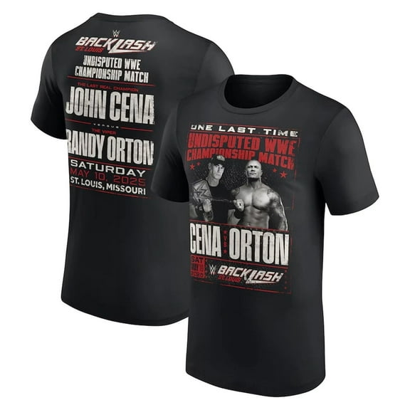Backlash 2025 John Cena vs. Randy Orton T-Shirt - Black All Size