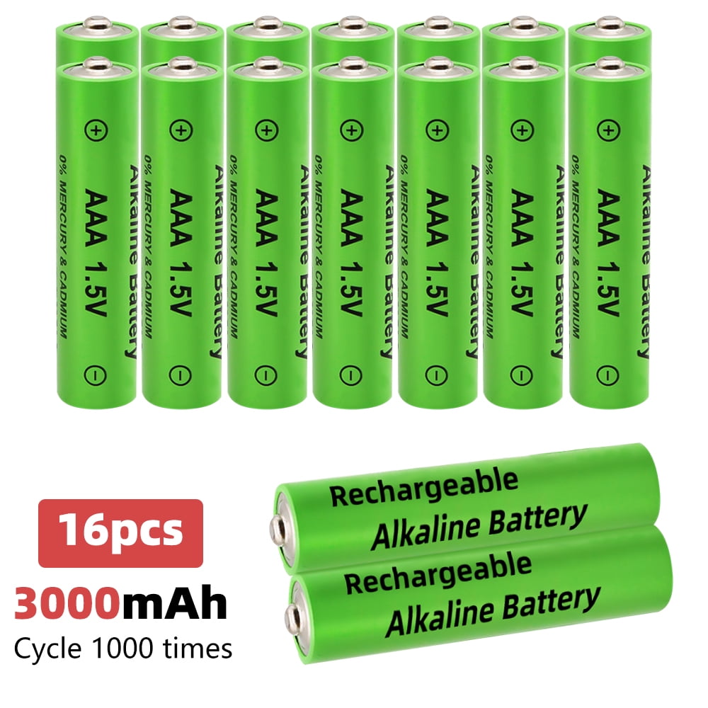 MDHAND 16Pcs 1.5V AA rechargeable battery alkaline battery Suitable for  razor, LED lighting, wireless microphone, cordless phone, etc.