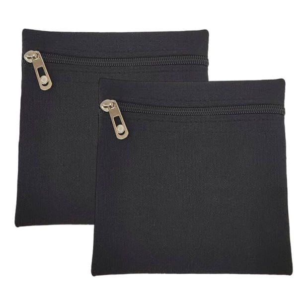 2 bolsillos interiores con cremallera para coser, ligeros e invisibles para viajes. Negro