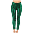 thumbnail image 2 of Women'S Mermaid Legging in Shiny Green Fish Scale Design High Waisted Stretch Pants for Casual and Wear-XXL, 2 of 10