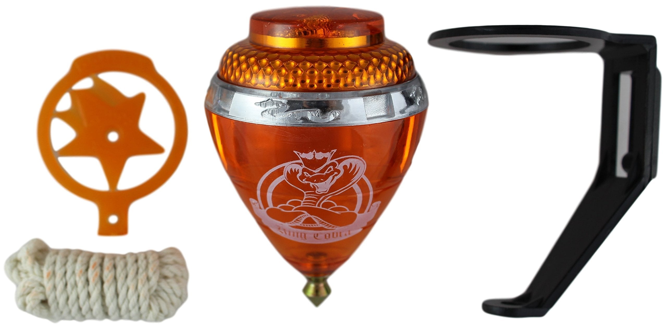 3 Pack King Cobra Durable Plastic Spin Tops & Metal Tip Made in Mexico