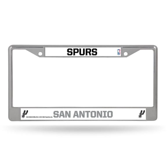 San Antonio Basketball Spurs - 12" x 6" Standard Size - Chrome Metal License Plate Frame