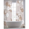 thumbnail image 5 of Brown White Floral Sheer Curtains 84 Inch Length 2 Panels for Living Room, Spring Botanical Leaves Farmhouse Voile Kitchen Curtain Set, Luxury Privacy Drapes Window Treatment for Bedroom, 5 of 7