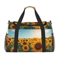 thumbnail image 1 of Balery Sunlit Sunflower Field Bolsa de Gimnasio para Mujeres, Bolsa de Viaje con Bolsillo Húmedo, Bolsa de Fin de Semana para Mujeres, Bolsa de Viaje Resistente al Agua, 1 of 7