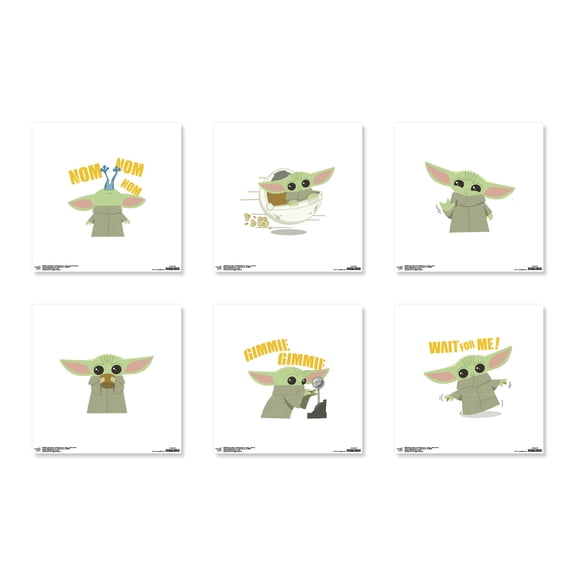 Gallery Pops Star Wars: The Mandalorian - The Child Wall Art Bundle (6-Pack), Unframed Version, 12" x 12"