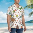 thumbnail image 5 of Xecao Winter Christmas And New Year Deer print Hawaiian shirt - a stylish short-sleeve button-down for men, perfect for casual beach and tropical outings., 5 of 9
