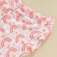 thumbnail image 7 of Bagilaanoe Toddler Baby Girl Summer Jumpsuit Shorts Rainbow Print Sleeveless Bodysuit 12M 18M 24M 3T 4T 5T Kids V Neck One Piece Romper, 7 of 7