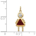 thumbnail image 3 of 14K Yellow Gold 14Ky January Girl Birthstone Charm (20 X 10) Made In United States xck156, 3 of 5