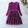 thumbnail image 5 of Byoo Toddler Girls Dress Valentine Snowflake Printed Long-Sleeve Party Tulle Sparkly Princess Dress for Children Soft Holiday Dress, 5 of 8