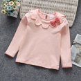 thumbnail image 3 of GYRATEDREAM Kids Baby Girls Long Sleeve Doll Collar Blouse Tops Basic Ruffle Shirt Solid Colors 0-7 Years, 3 of 3