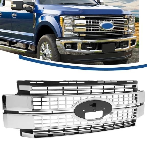 Grille For 2017 2018 2019 Super Duty F250 F350 Ford Platinum Bumper Chrome Grill