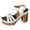 White, variant on Platform Heels for Women Chunky Lug Sole Heeled Sandals Open Toe T-Strap Cutout Fashion Summer Dressy Pumps Shoes Brown Size 9.5