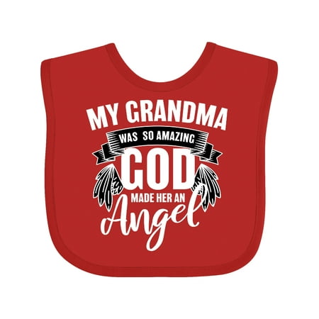 

Inktastic My Grandma was So Amazing God Made her an Angel Gift Baby Boy or Baby Girl Bib