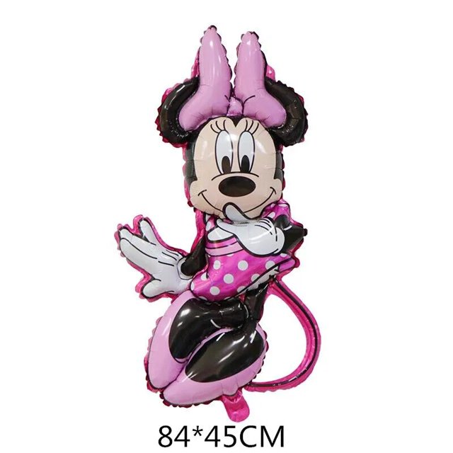 Juego de Globos de aluminio de Minnie Mouse rosa de Disney, decoración de fiesta de cumpleaños para niña, 1, 2, 3, 4, 5, 6 y 7, suministros para baby shower, 1 Juego
