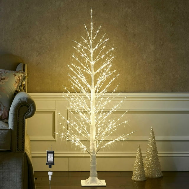 Árbol de Navidad Hairui iluminado en blanco, 4 pies con 450 luces LED