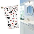 thumbnail image 3 of Dreamtimes Cute Animal Dog Paw Heart Pattern Soft Decorative Set of 3 Towels, 1 Bath Towel+1 Hand Towel+1 Washcloth, Multipurpose for Bathroom, Hotel, Gym, Spa and Beach, 3 of 5
