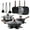 Black, variant on Sybels 17-Piece Nonstick Pots and Pans Set for Healthy Cooking, Non-Toxic & Oven Safe with Stay-Cool Handles, Works on All Stoves, Black
