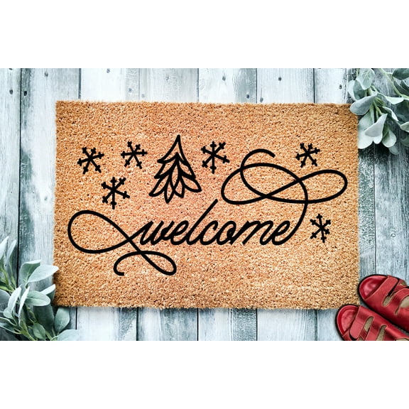 Welcome Christmas Fancy Door Mat | Christmas Doormat | Winter Decoration | Welcome Mat | Holiday Doormat | Winter Decor | Christmas Gift