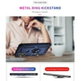thumbnail image 6 of TJS for Motorola Moto G Play 2023/Moto G Power 2022/Moto G Pure 2021 Phone Case, with Tempered Glass Screen Protector, Impact Resistant Metal Ring Magnetic Support Kickstand Cover (Blue), 6 of 7