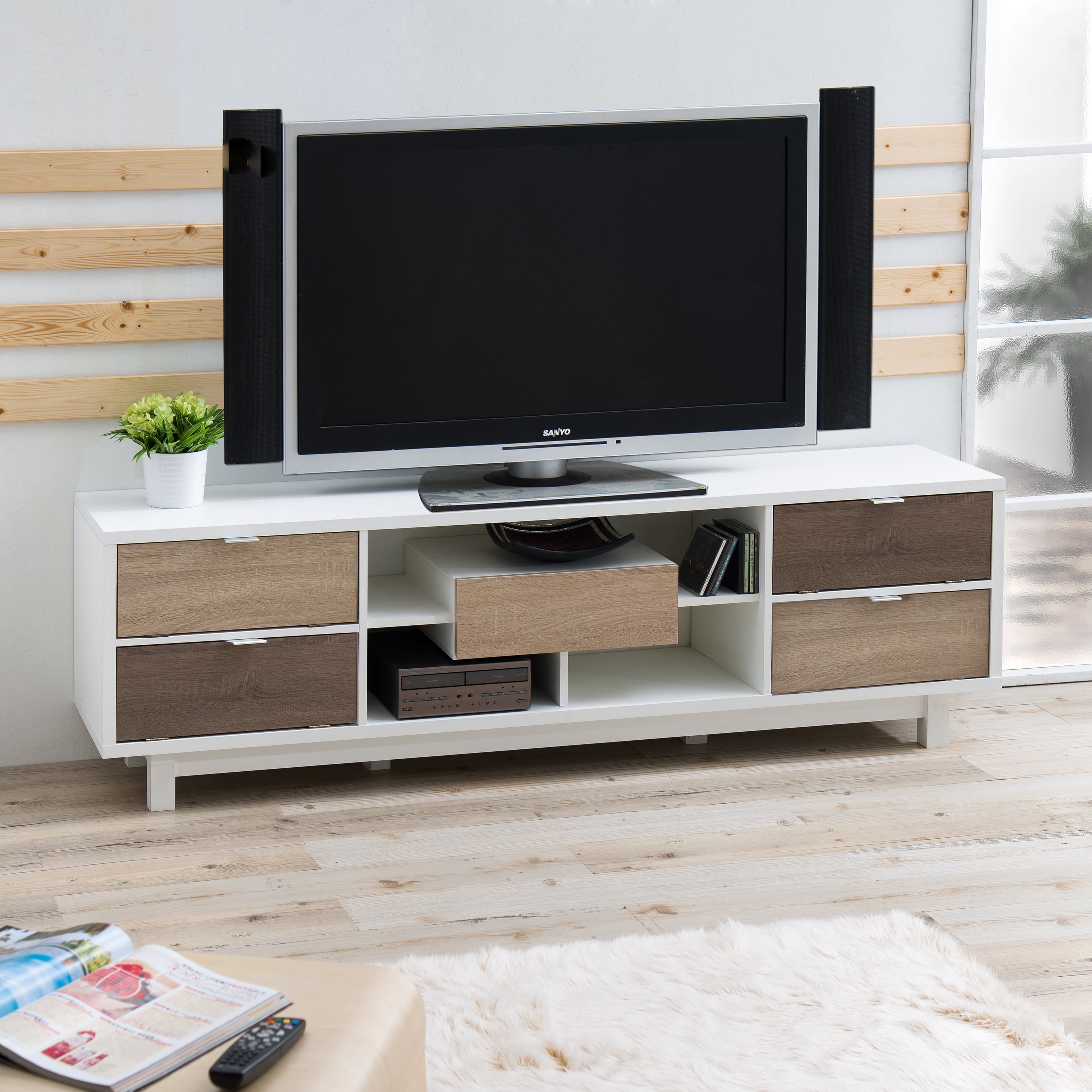 Furniture of America Moddan TV Stand for TVs up to 78", White