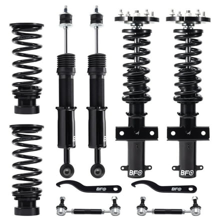 BFO Coilovers for Ford Mustang 2005-2014 GT S-197, Height Adjustable Coilovers Suspension Kit, Preset Damping Shock Absorber Struts, Lowering Kit Black