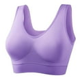 thumbnail image 2 of BiZtdJrK Womens Comfort Seamless Sports Bras Solid Color Tanks Cropped Tops Solid Color Padded Push Up Bralette, Purple, M, 2 of 3