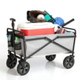 thumbnail image 6 of Seina 150lb Capacity Folding Steel Outdoor Utility Wagon Cart, Gray/Black, 6 of 12
