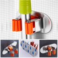 thumbnail image 4 of Soporte para escoba de pared multifunción, soporte para escoba y fregona autoadhesivo, acero inoxidable cepillado 304, para colgar herramientas, 3 piezas, 4 of 5