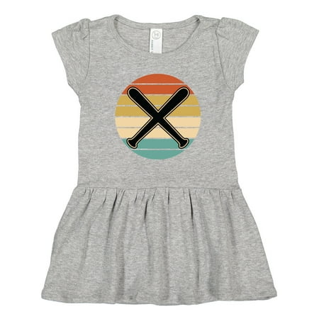 

Inktastic Baseball Bat Sports Retro Sunset Gift Toddler Girl Dress