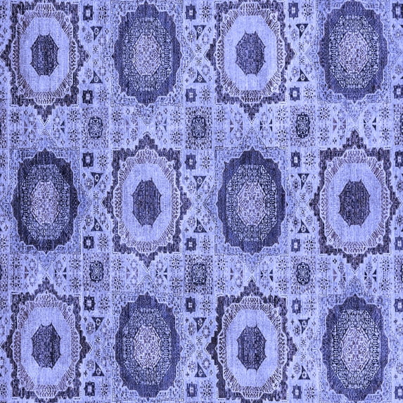 Ahgly Company Machine Washable Indoor Square Abstract Blue Modern Area Rugs, 5' Square