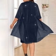 thumbnail image 7 of QQZ Womens Plus Size Mesh Cocktail Dress Petal 3/4 Sleeve Round Neck Wedding Guest Party Midi Dresses, 7 of 7