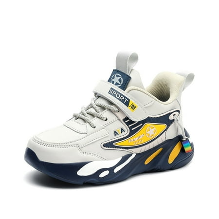 

Kids Breathable Shoes Boys Girls Kids Sneakers Sports Shoes Breathable Lightweight Running Shoes for Kids Fashion Athletic Casual Shoes Gray