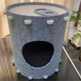 thumbnail image 2 of Cama para Gatos, Cueva para Gatos de Interior, Casa para Gatos, Refugio en Forma de Barril Suave de Fieltro, Escondite Creativo Resistente a Los Araña, 2 of 10
