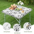 thumbnail image 4 of Gray Soccer Balls Pattern Square Fitted Tablecloth with Elastic Edge,Square Table Cover,Washable Elastic Table Cover for Home Kitchen Party Decor 34"x34", 4 of 6