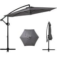 thumbnail image 6 of Patio Offset Umbrella with Easy Tilt Adjustment,Crank and Cross Base, Outdoor Cantilever Hanging Umbrella, Sunshade Umbrella Canopy, Dark Gray, 6 of 7